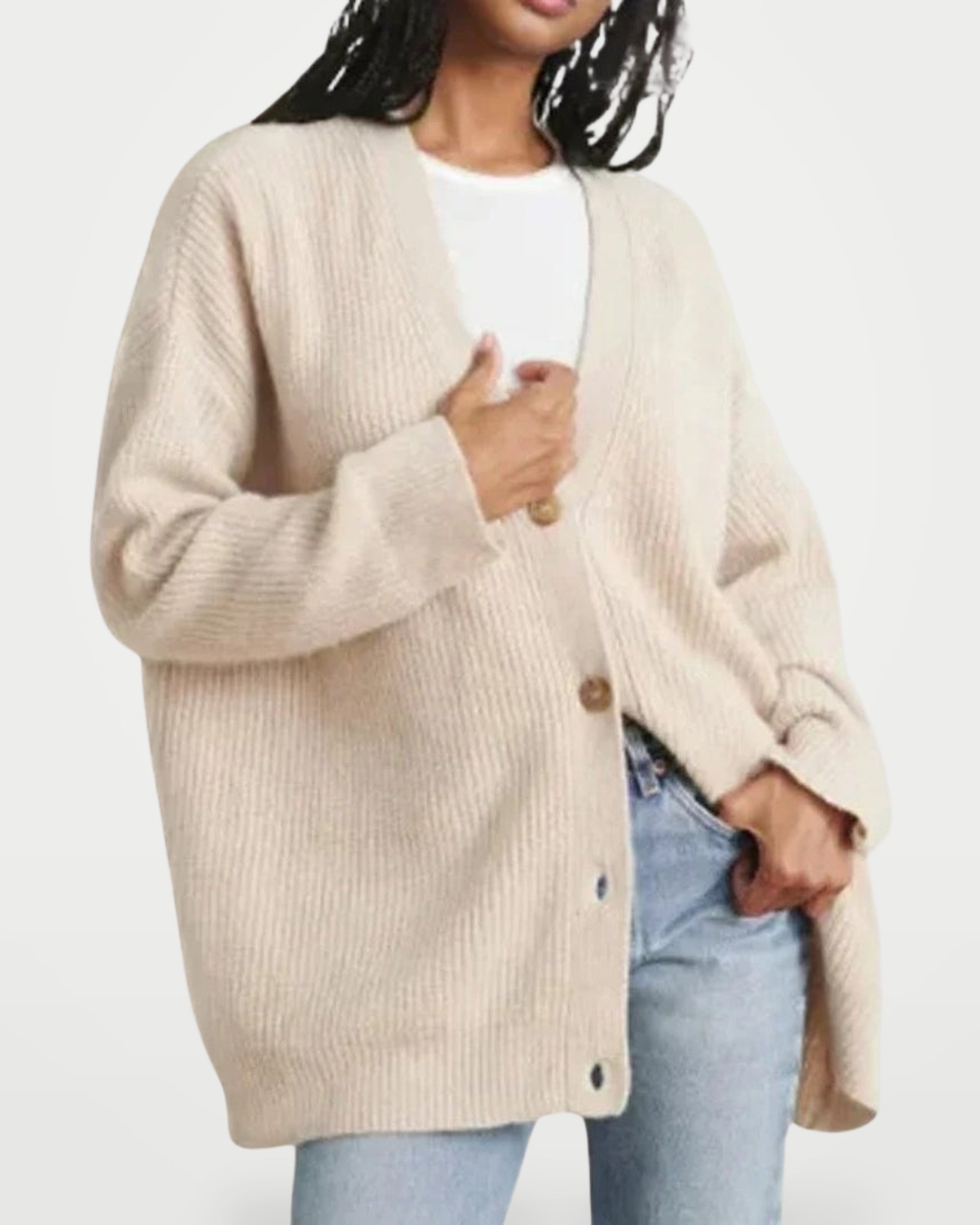 The Athletics Society | Women's Oversized Ribbed Knit Cardigan - 5