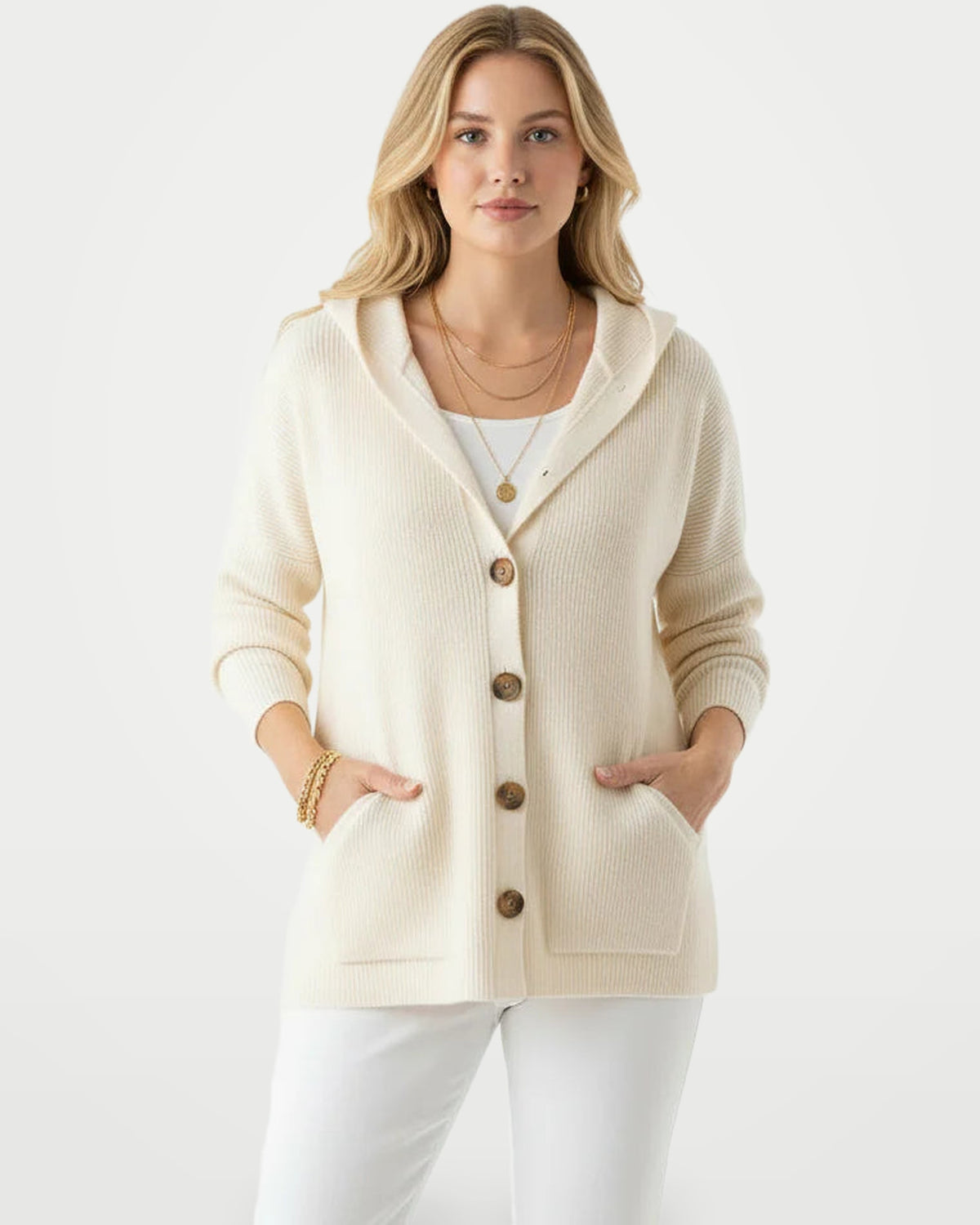 The Athletics Society | Women's Relaxed Knit Button Cardigan - 6