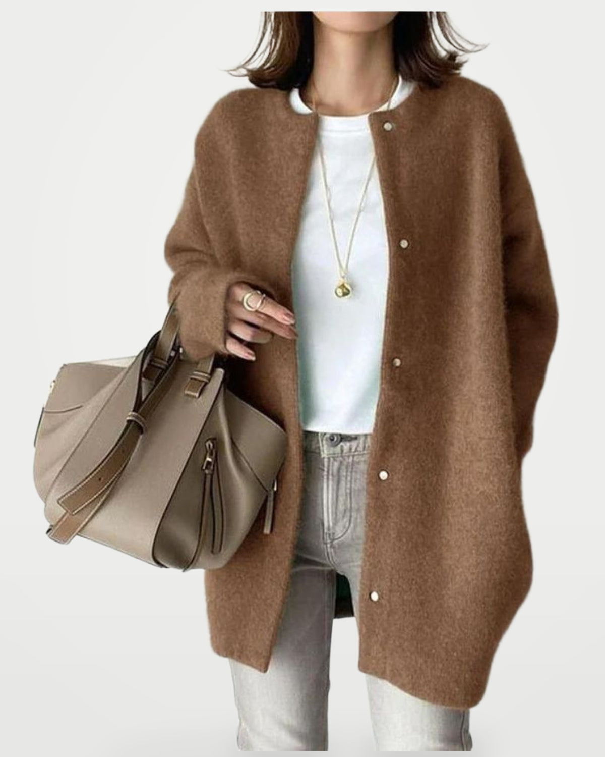 The Athletics Society | Women's Oversized Fluffy Knit Cardigan - 4