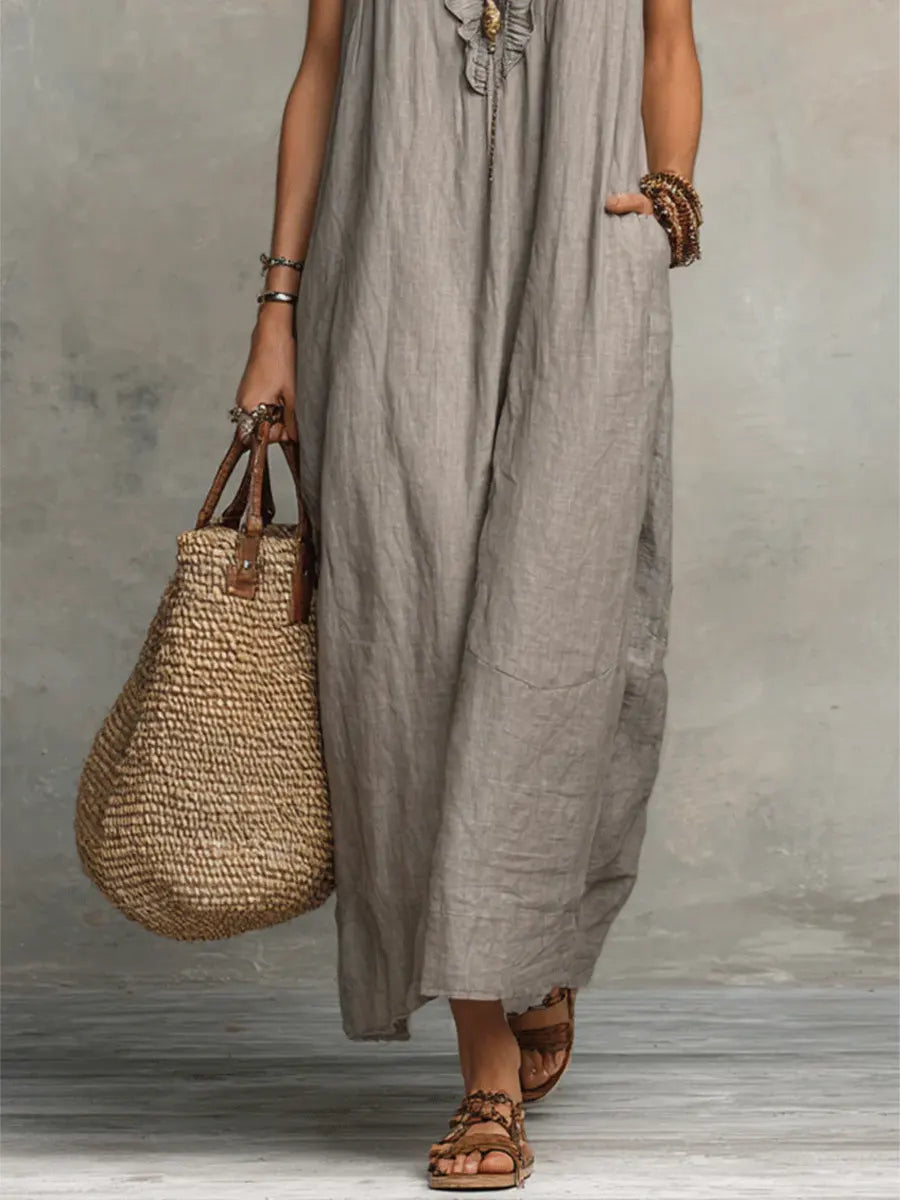The Athletics Society | Women's Ruffle V-Neck Maxi Dress - 7