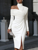 The Athletics Society | Women's One Shoulder Midi Dress - 1