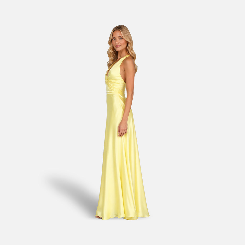 The Athletics Society | Women's Satin Halter Maxi Dress - 3
