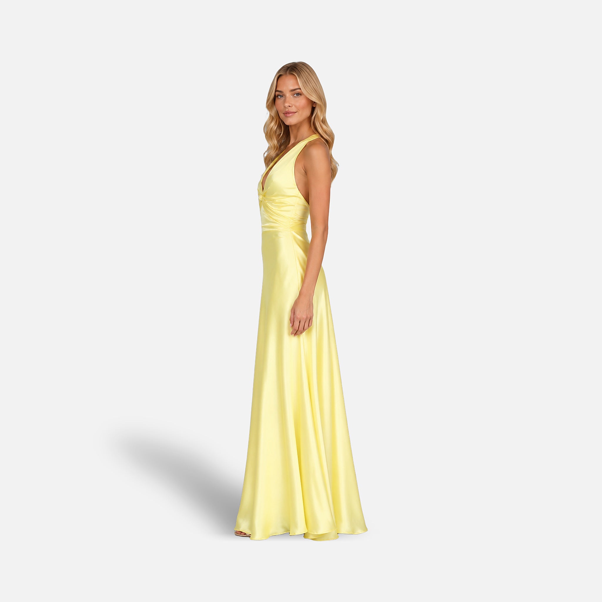 The Athletics Society | Women's Satin Halter Maxi Dress - 3