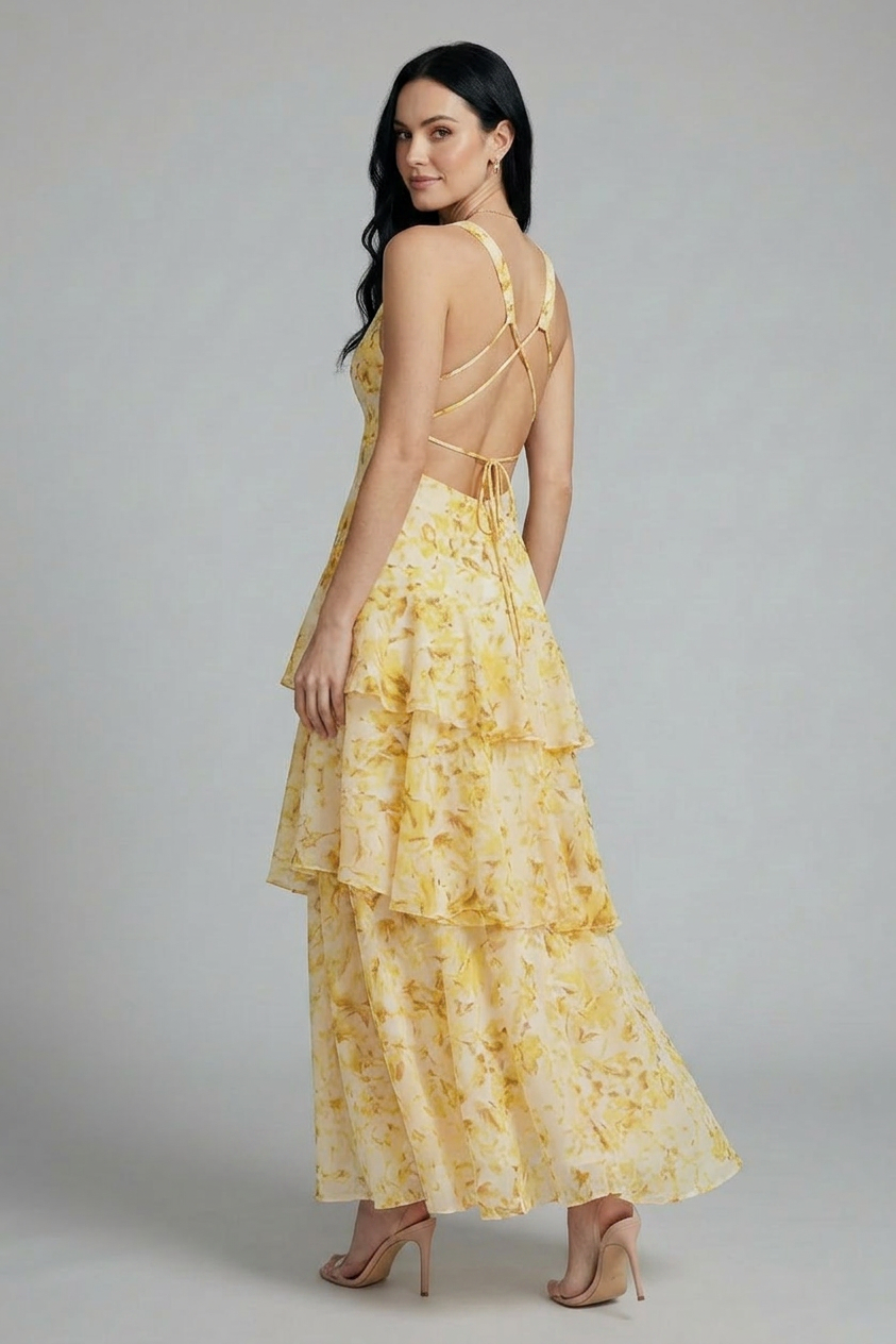 The Athletics Society | Women's Floral Tiered Maxi Dress - 7