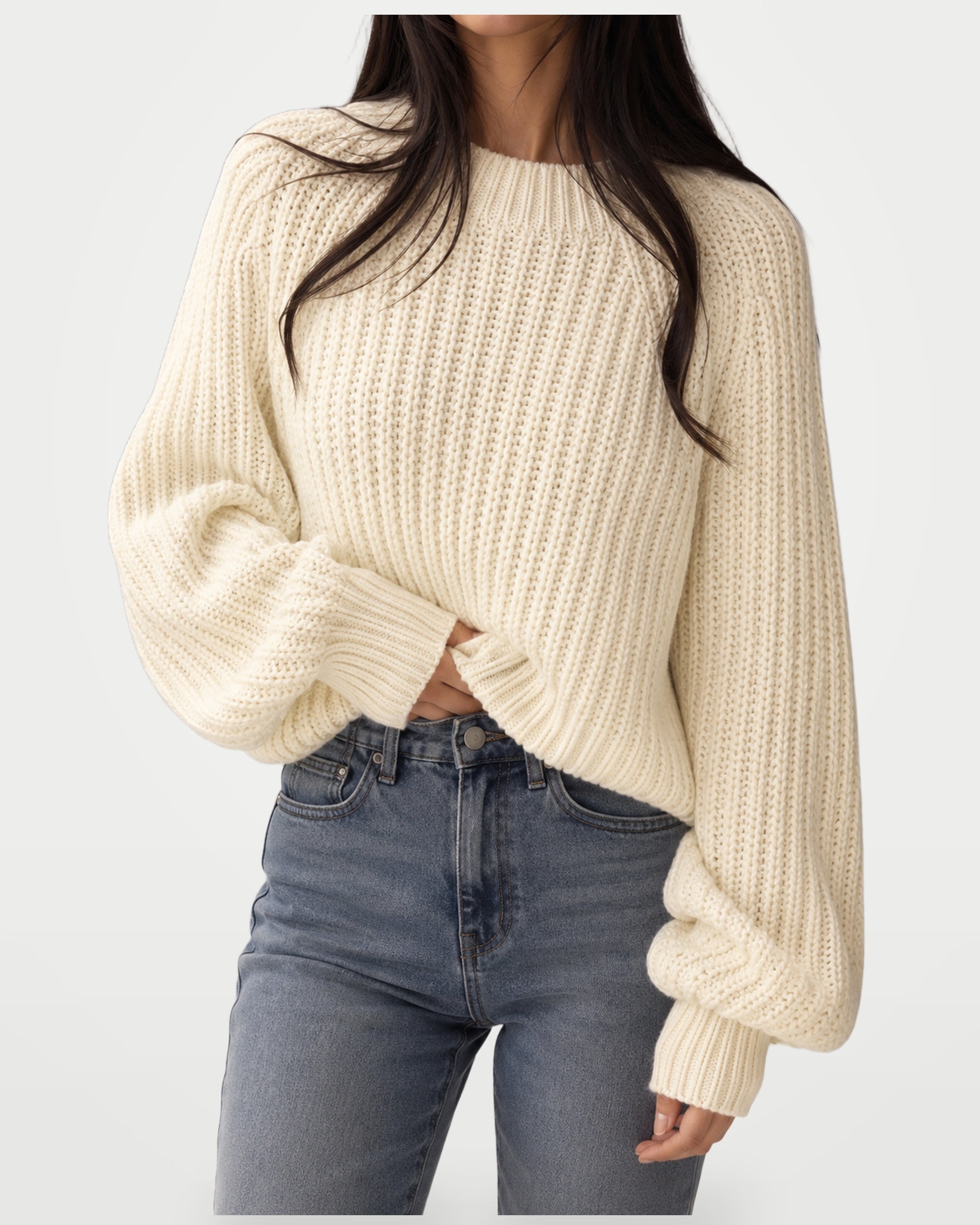 The Athletics Society | Women's Oversized Chunky Knit Sweater - 8