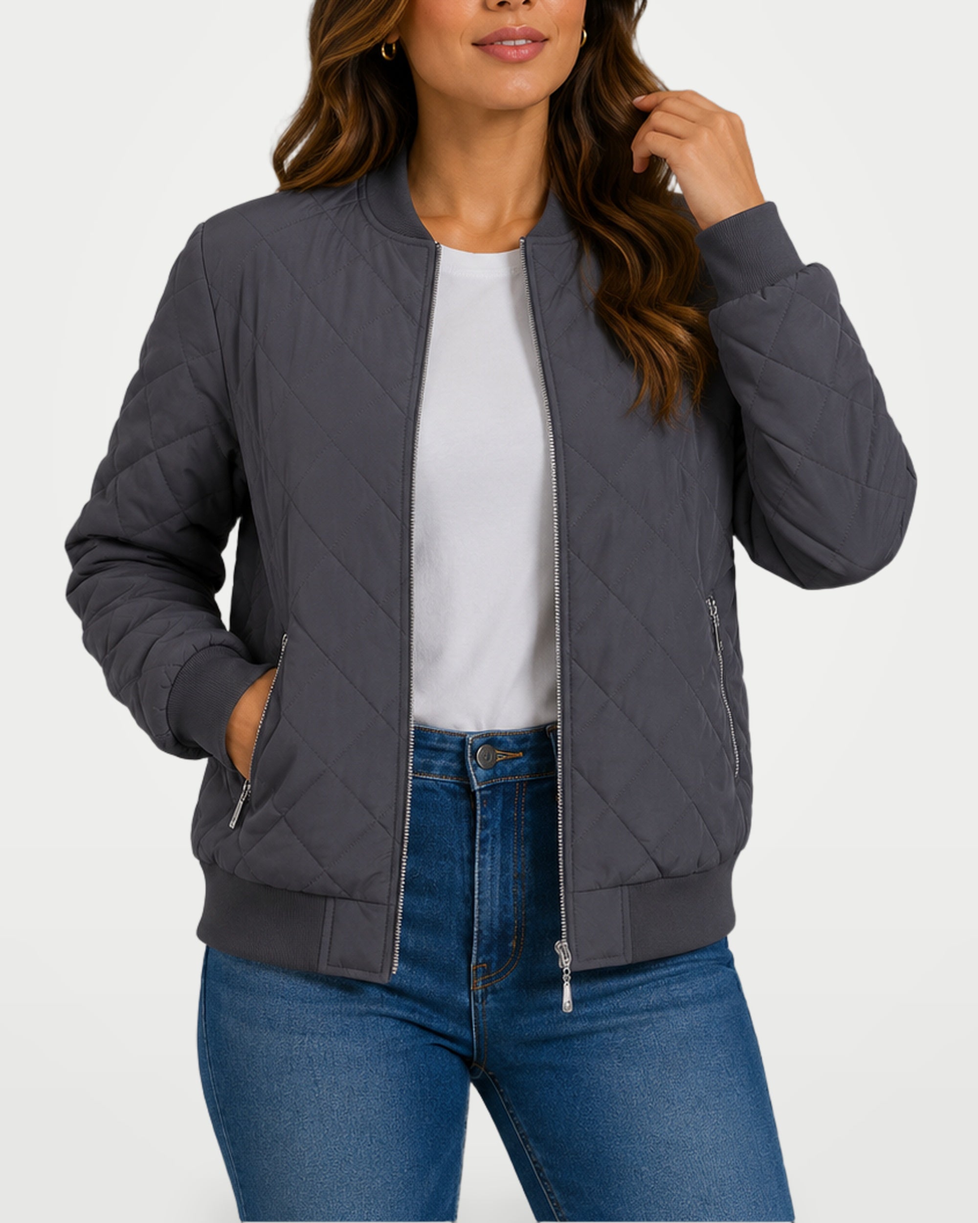 The Athletics Society | Women's Classic Quilted Bomber Jacket - 14
