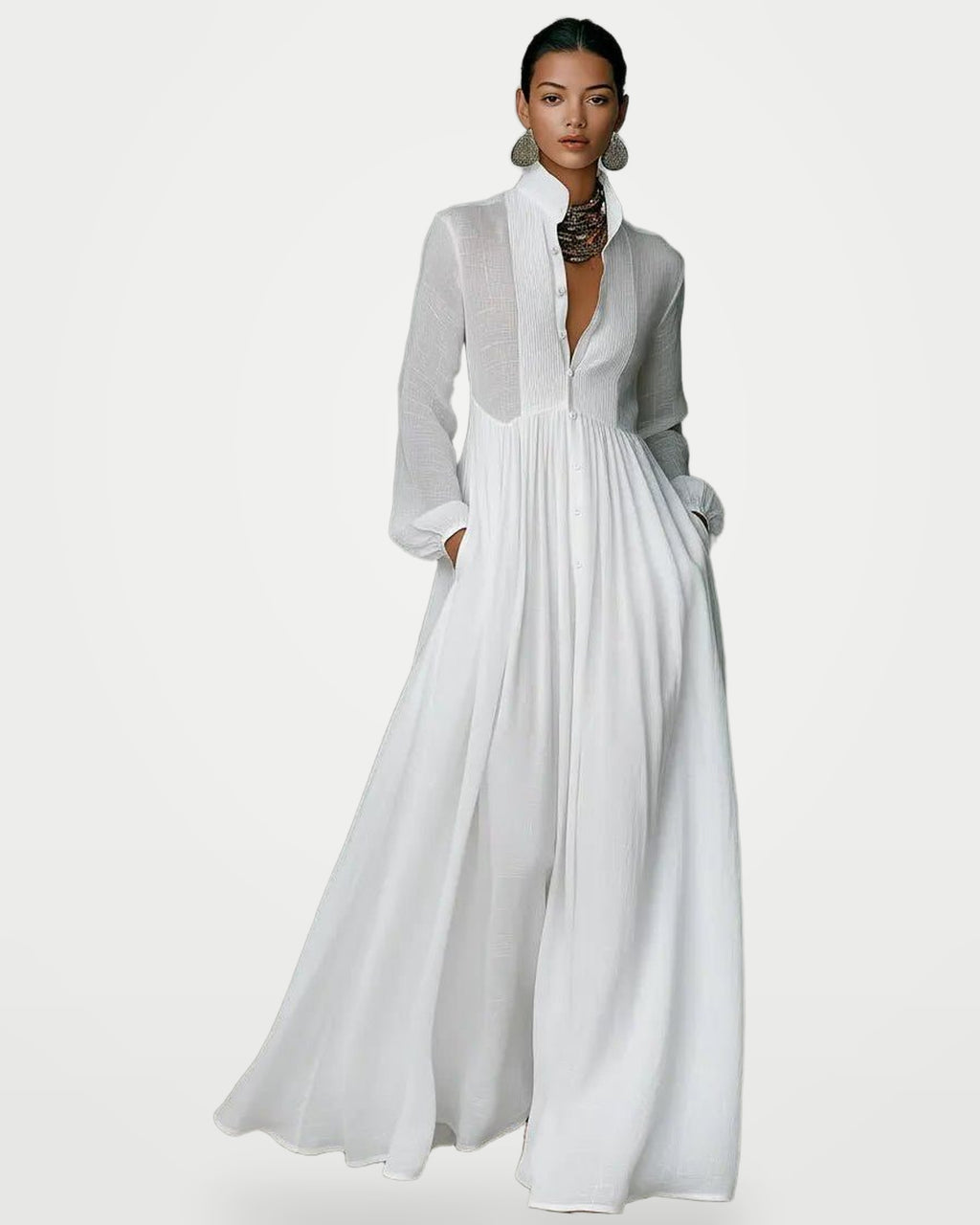 The Athletics Society | Women's Linen Blend Maxi Dress - 7