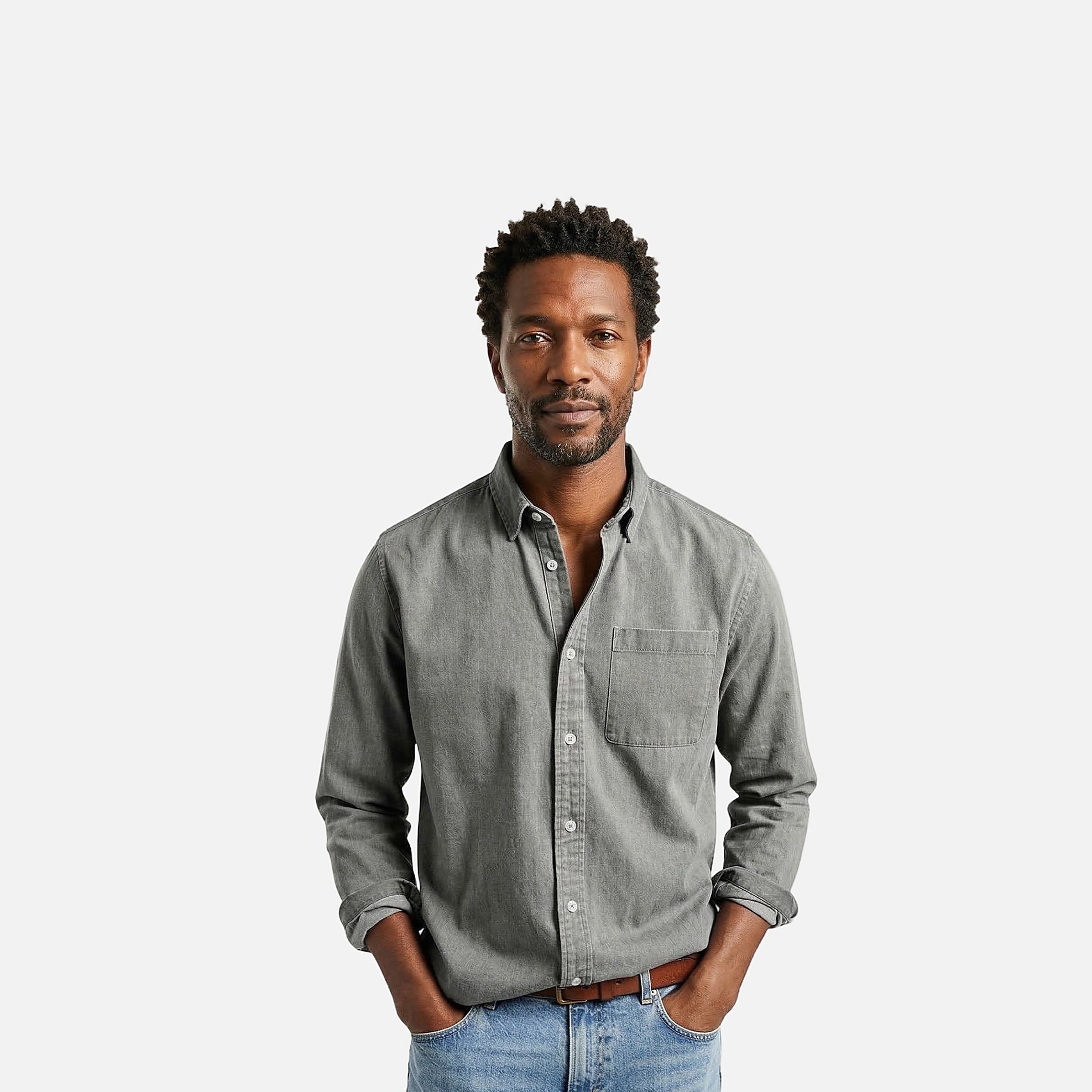 The Athletics Society | Men's Classic Button Shirt Relaxed Fit Casual Everyday Style - 4