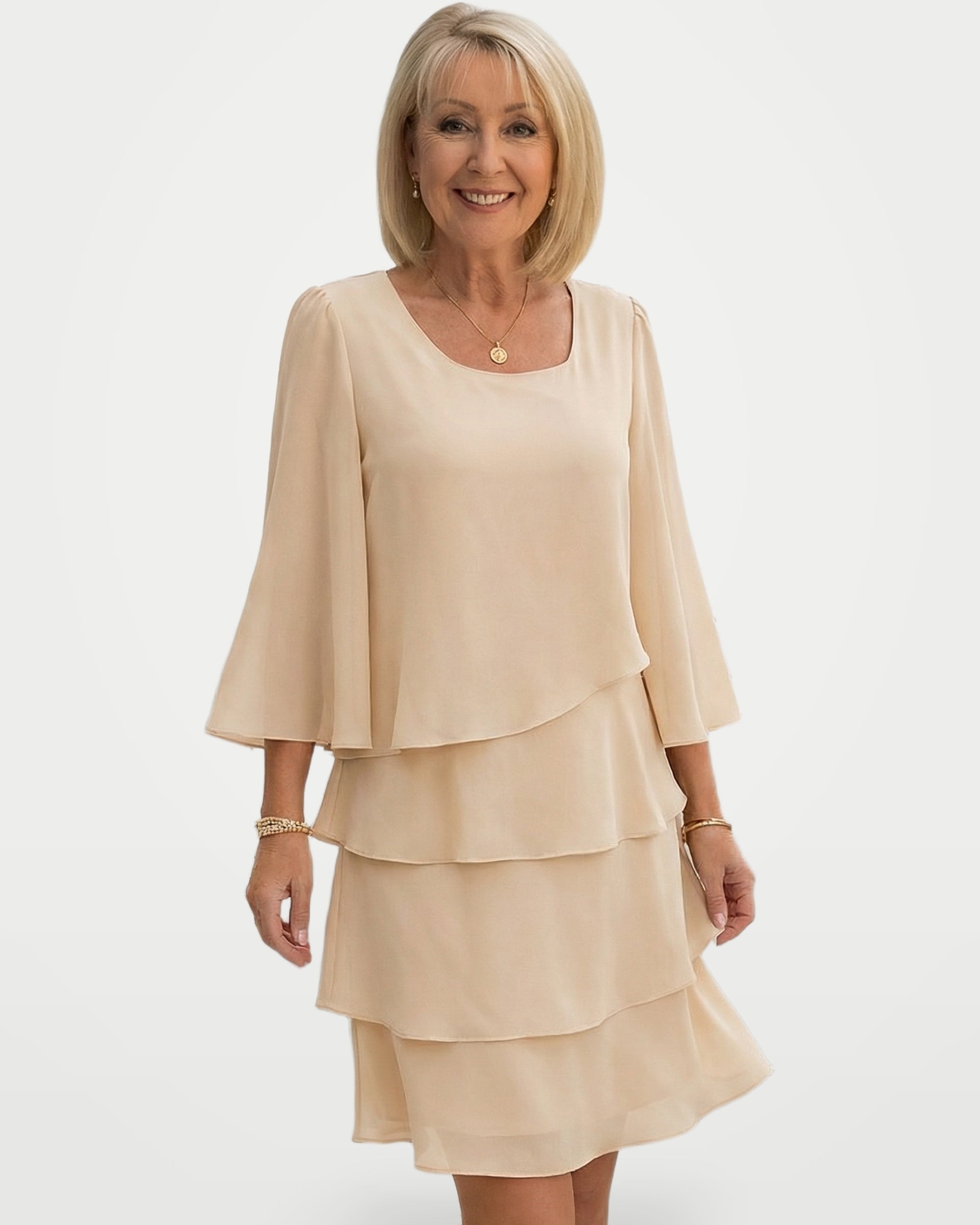The Athletics Society | Women's Relaxed Chiffon Layered Dress - 1