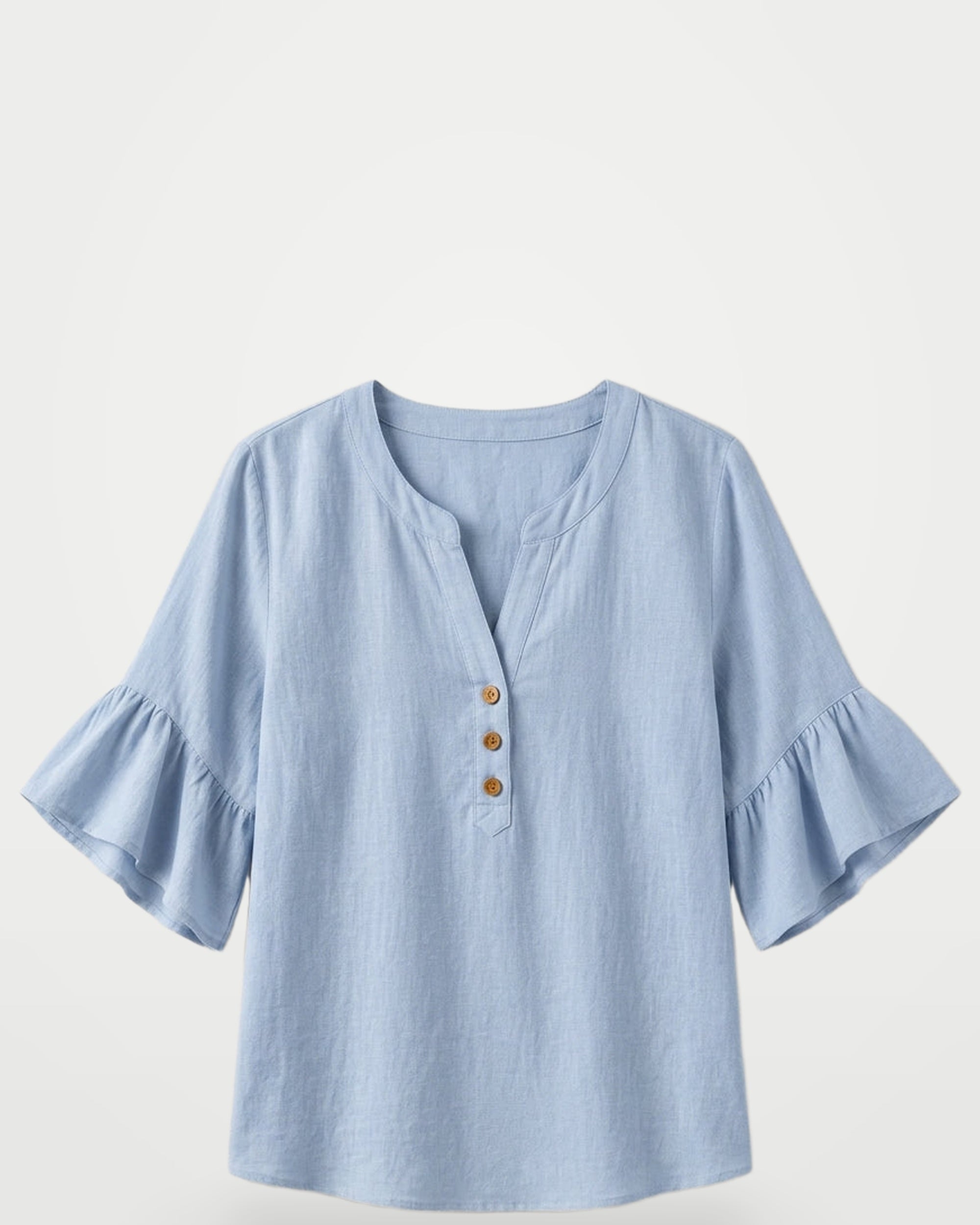 The Athletics Society | Women's Relaxed Ruffle Sleeve Blouse - 3