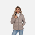 The Athletics Society | Women's Slim Fit Puffer Jacket Lightweight Quilted High Collar - 1