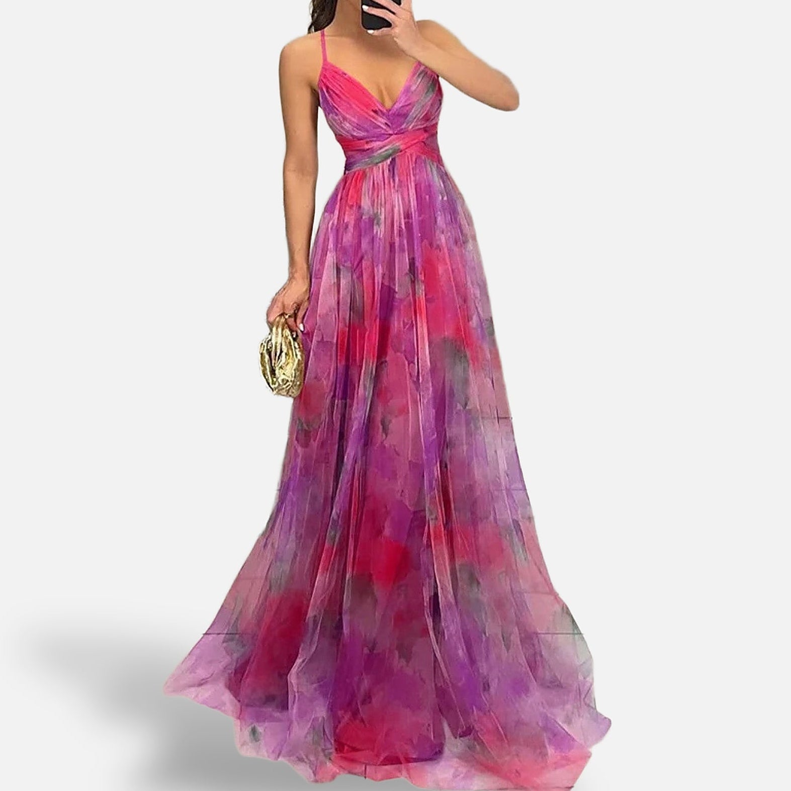 The Athletics Society | Women's Floral Chiffon Maxi Dress - 4