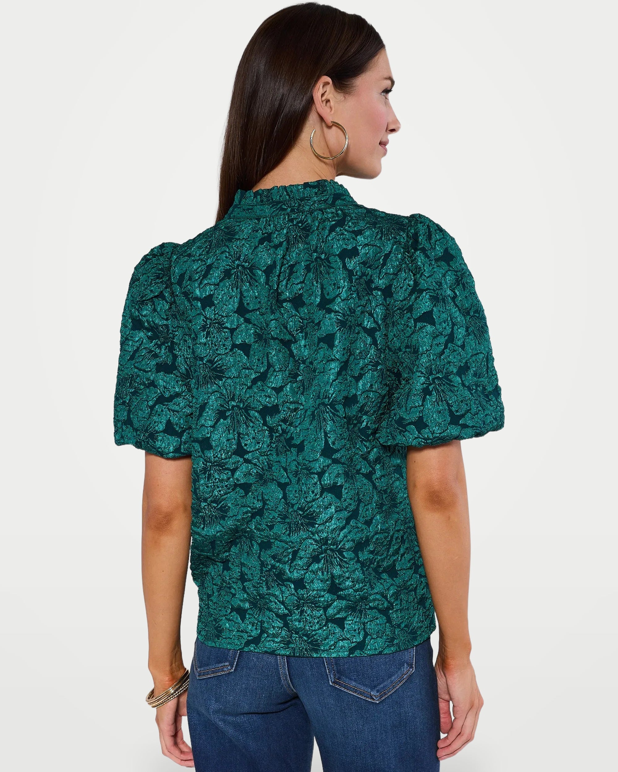The Athletics Society | Women's Relaxed Floral Puff Top - 5