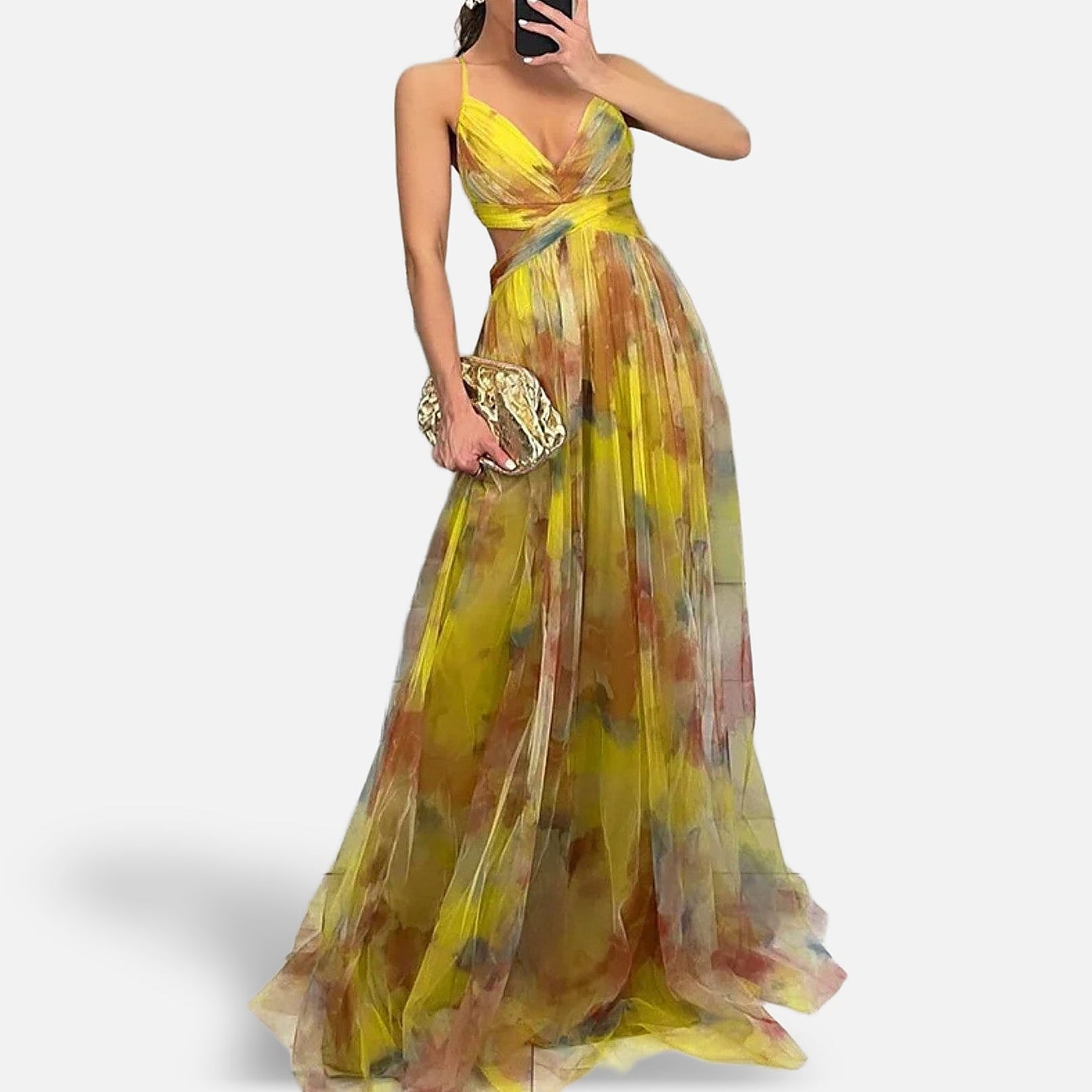 The Athletics Society | Women's Floral Chiffon Maxi Dress - 3