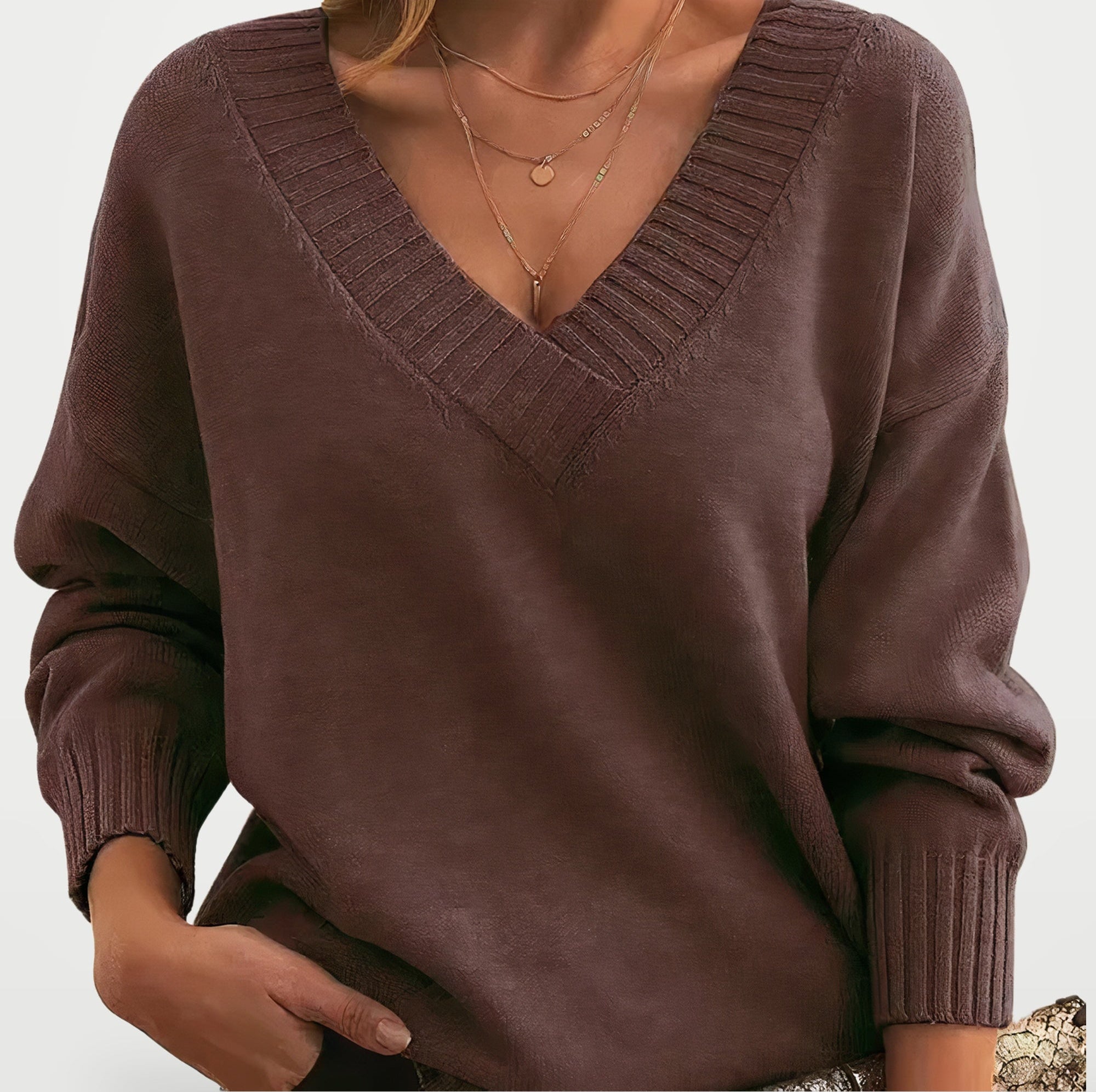 The Athletics Society | Women's Relaxed V-Neck Balloon Sweater - 9