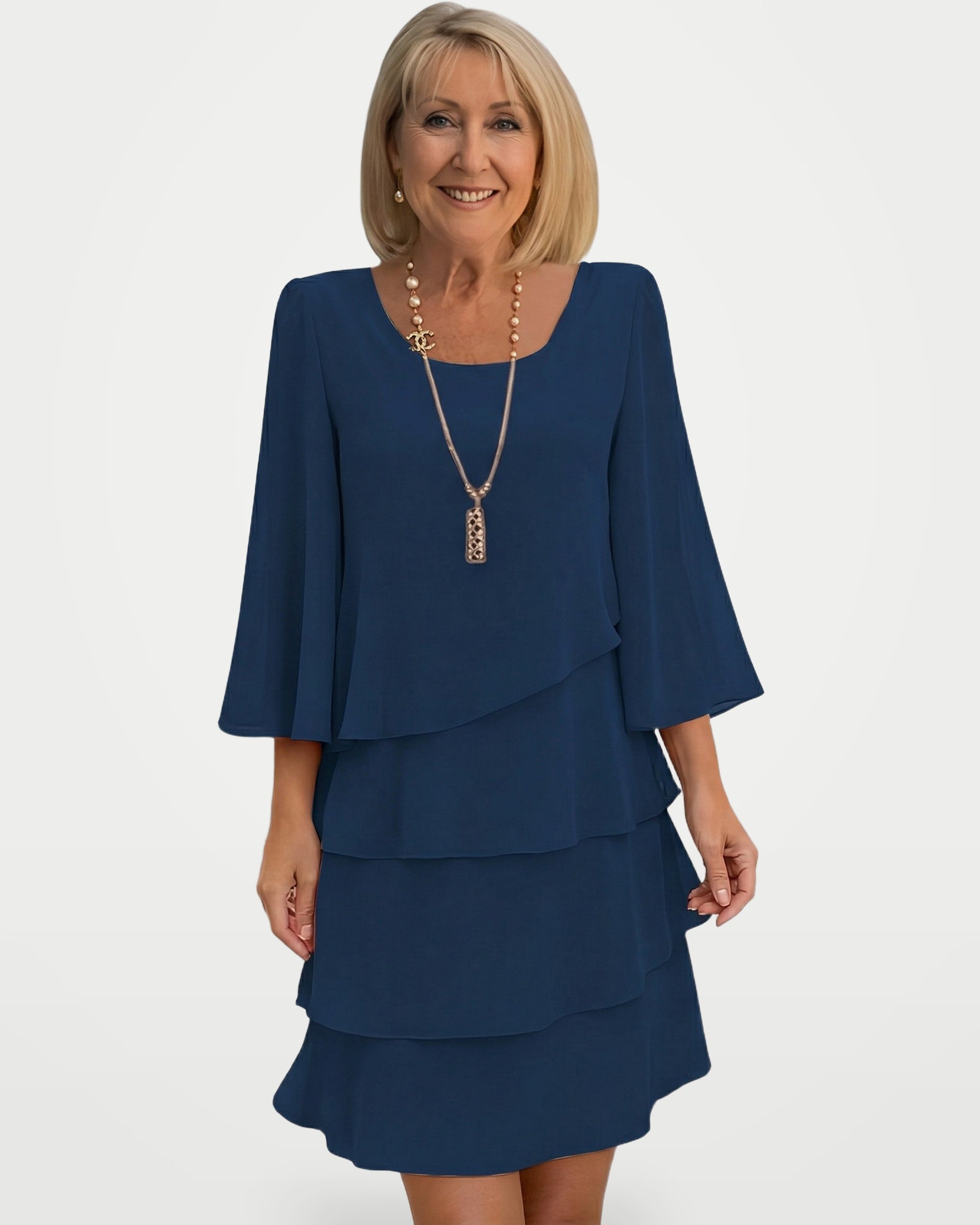 The Athletics Society | Women's Relaxed Chiffon Layered Dress - 4