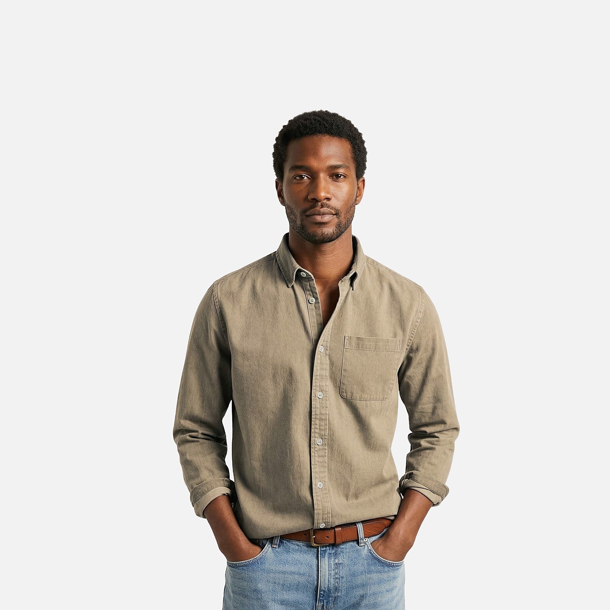 The Athletics Society | Men's Classic Button Shirt Relaxed Fit Casual Everyday Style - 3