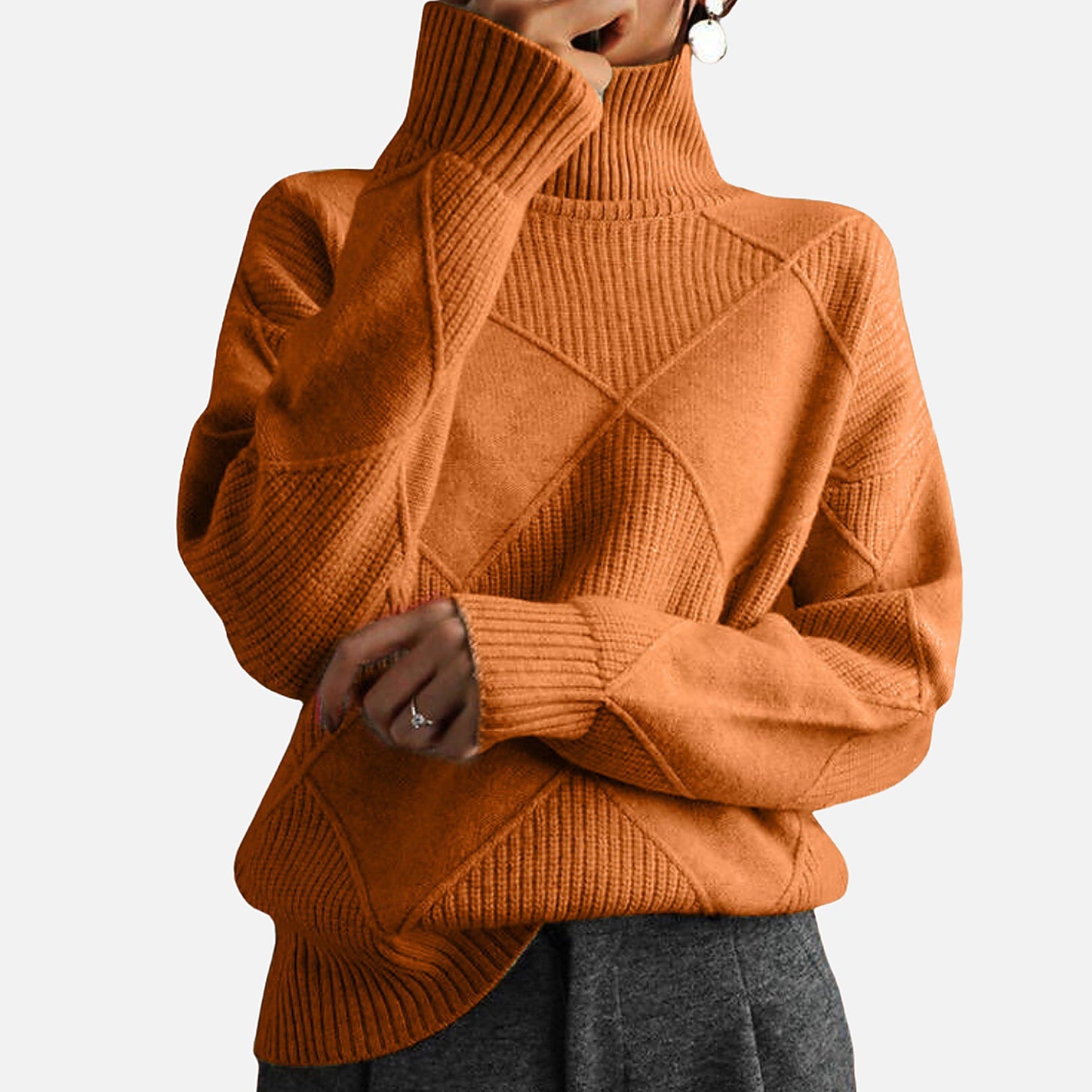 The Athletics Society | Women's Cashmere Turtleneck Sweater - 11