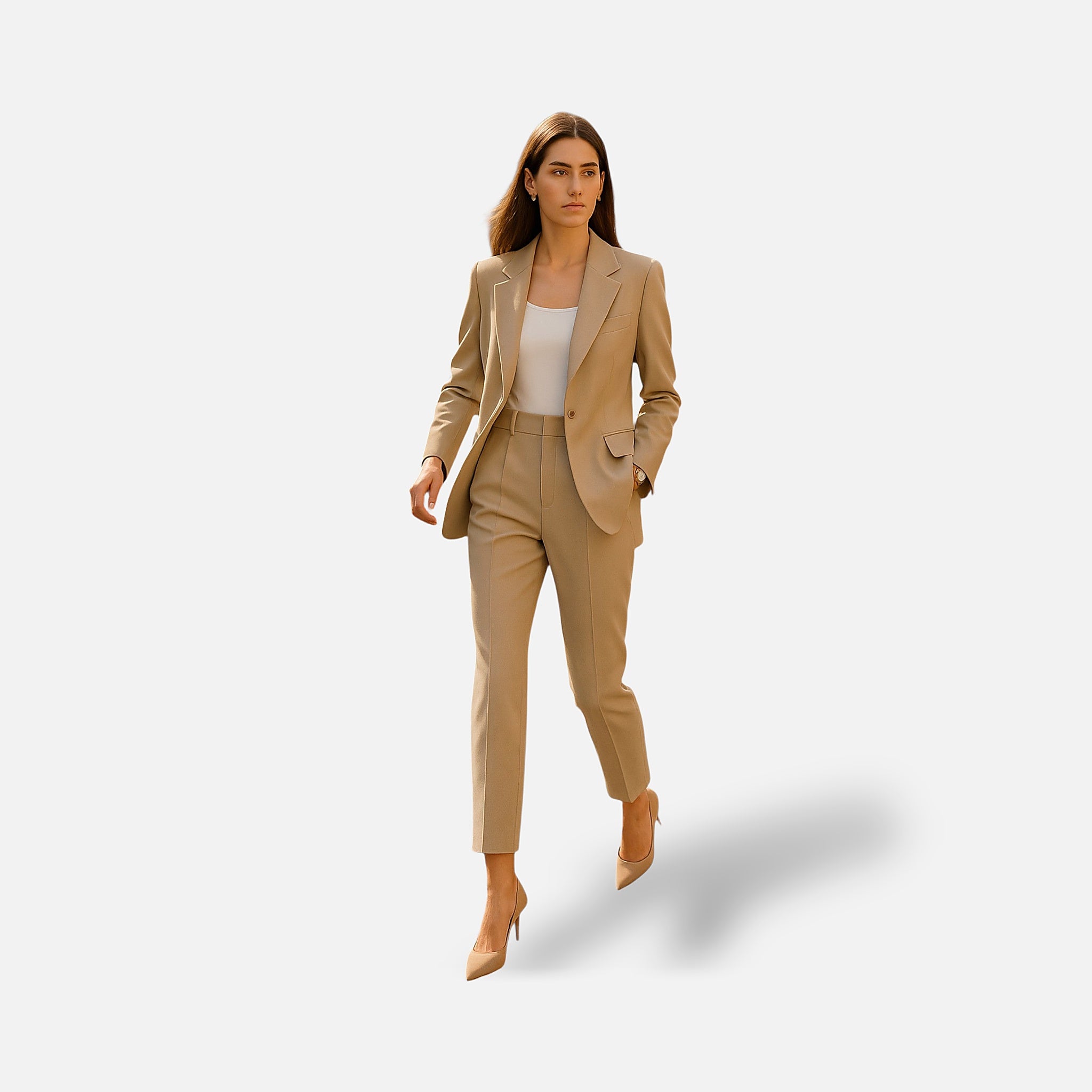 The Athletics Society | Women's Blazer & Trouser Set Tailored Straight Leg Office Suit - 3