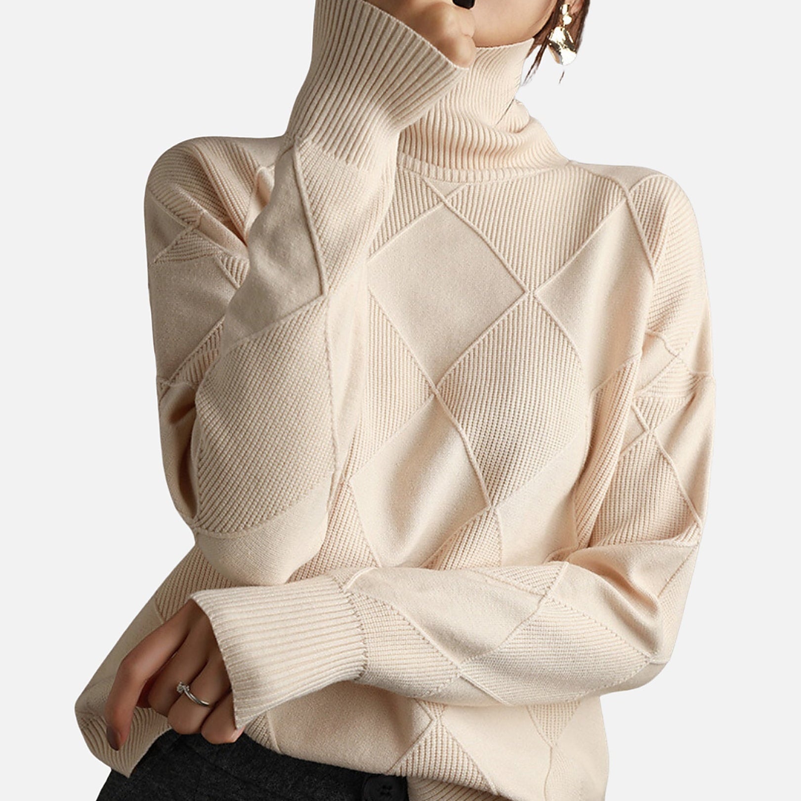 The Athletics Society | Women's Cashmere Turtleneck Sweater - 9
