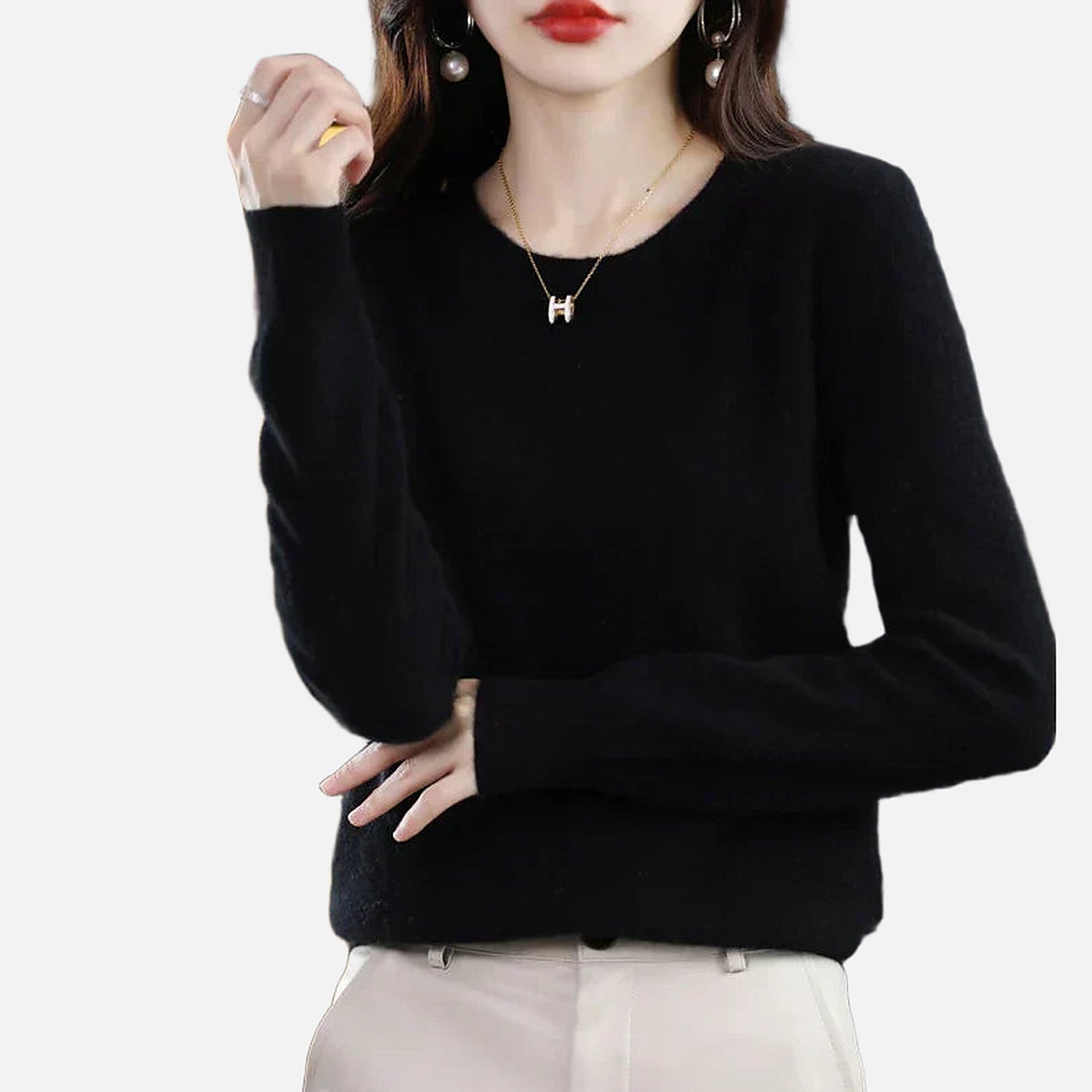 The Athletics Society | Women's Classic Cashmere Crewneck Sweater - 9