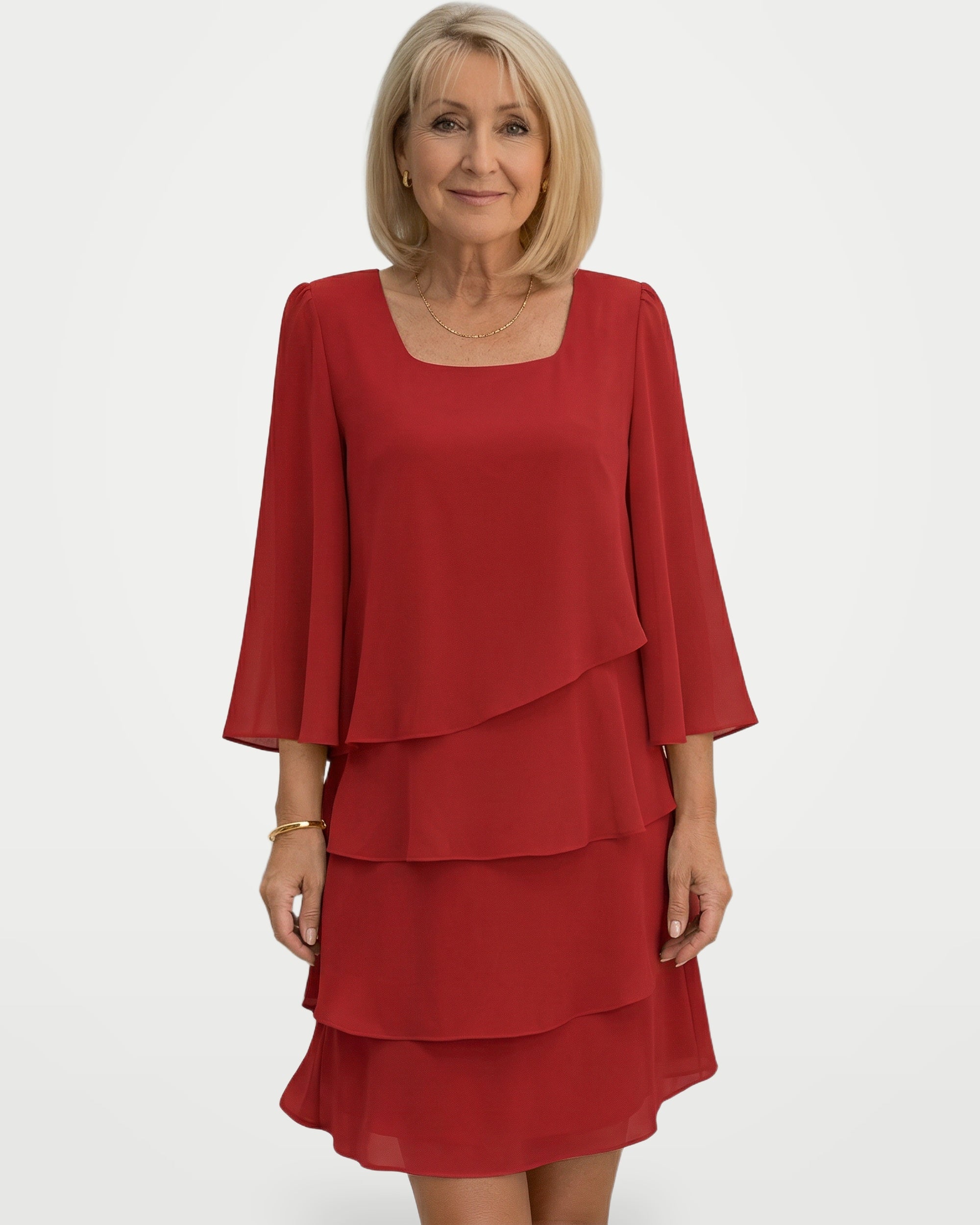 The Athletics Society | Women's Relaxed Chiffon Layered Dress - 3