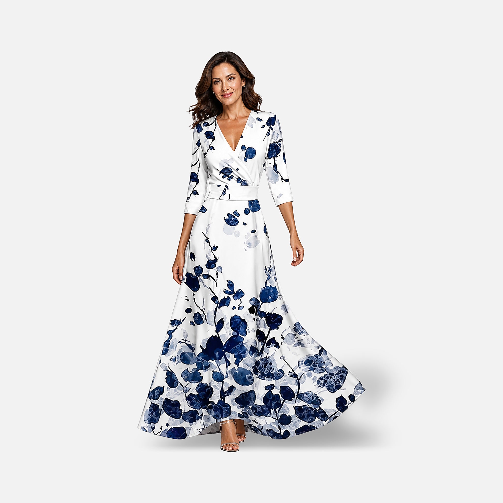 The Athletics Society | Women's Floral Wrap Midi Dress - 2