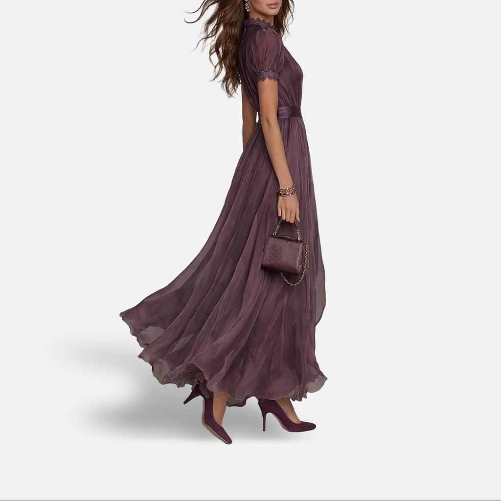 The Athletics Society | Women's Lace Trim Chiffon Maxi - 3
