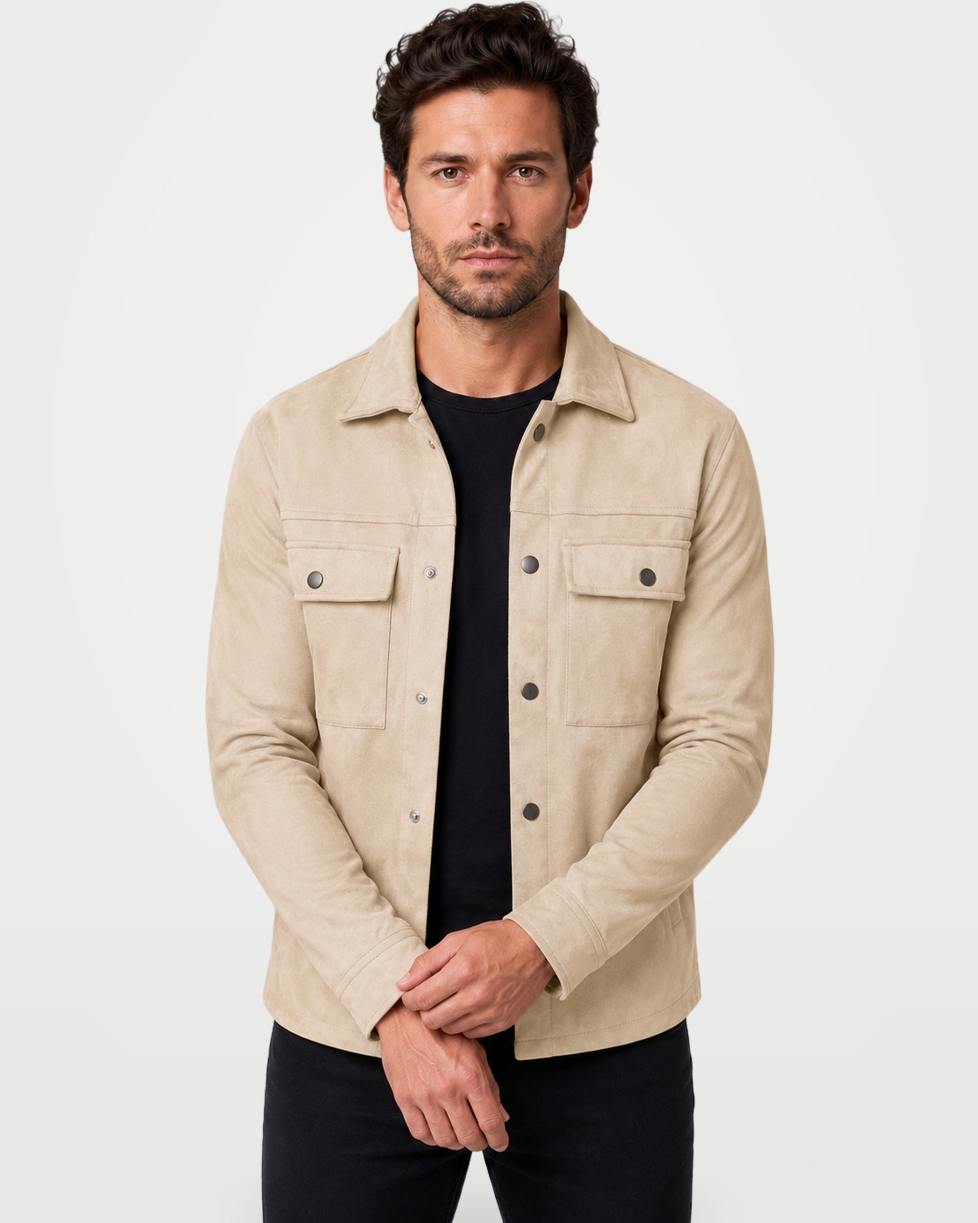 The Athletics Society | Men's Slim Suede Overshirt Jacket - 1