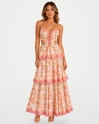 The Athletics Society | Women's Ruffled Patterned Maxi Dress - 4