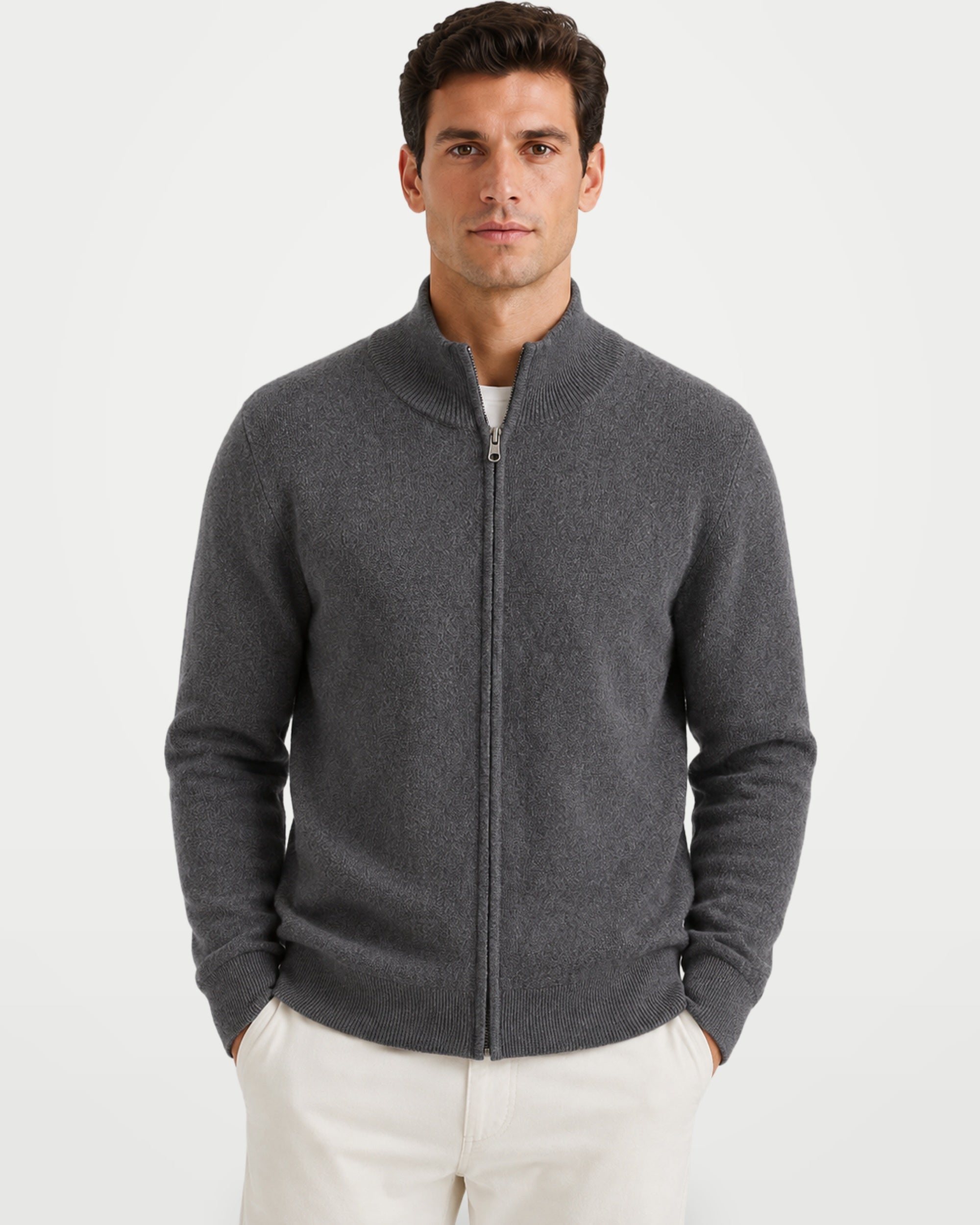 The Athletics Society | Men's Zip Stand Collar Cardigan - 7
