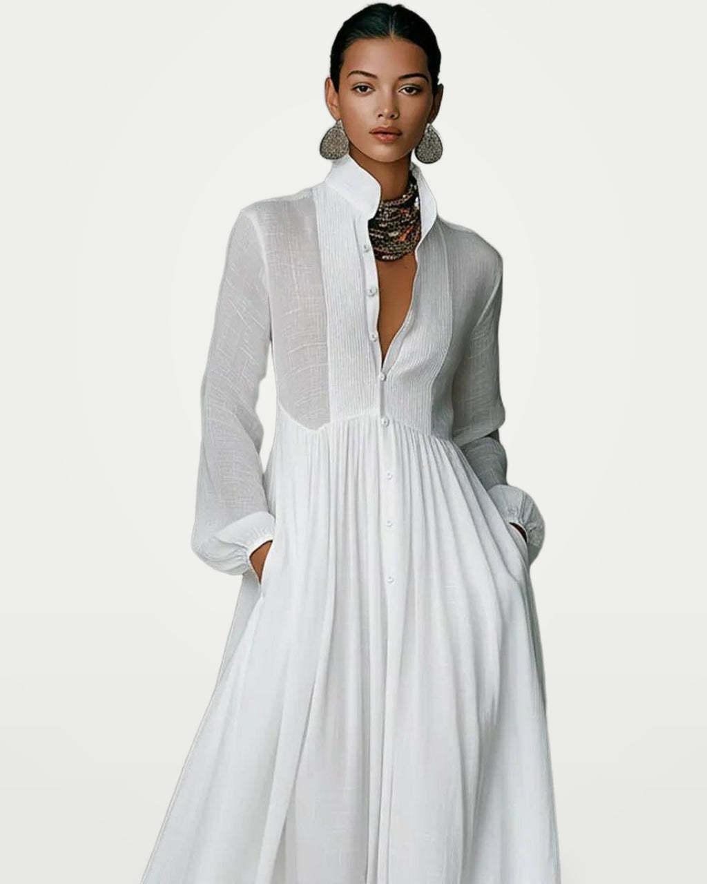 The Athletics Society | Women's Linen Blend Maxi Dress - 5