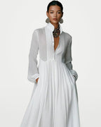 The Athletics Society | Women's Linen Blend Maxi Dress - 5
