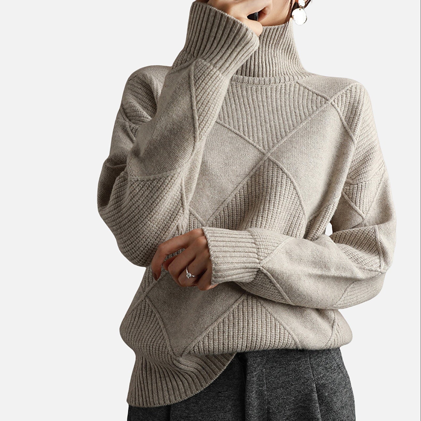 The Athletics Society | Women's Cashmere Turtleneck Sweater - 4