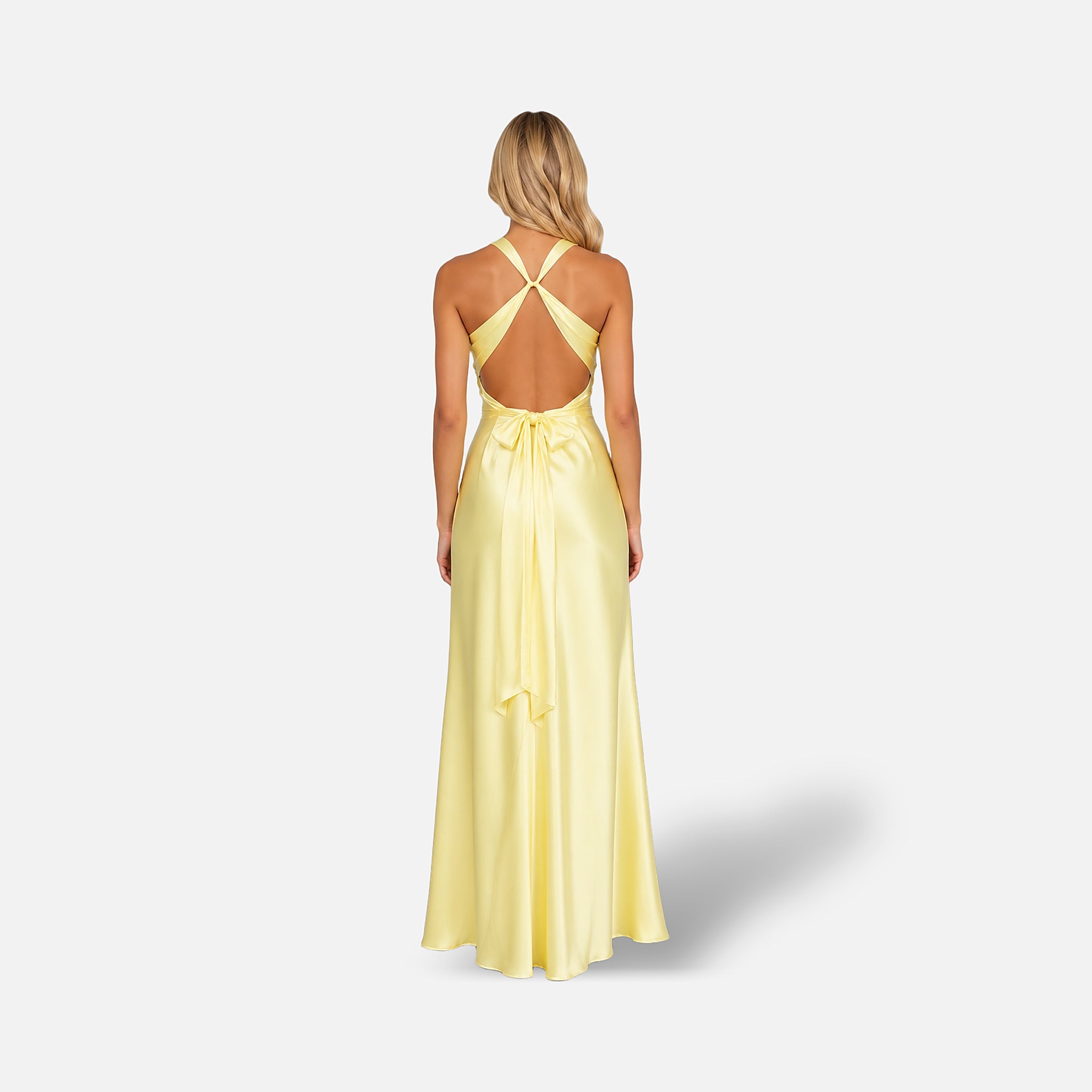 The Athletics Society | Women's Satin Halter Maxi Dress - 2