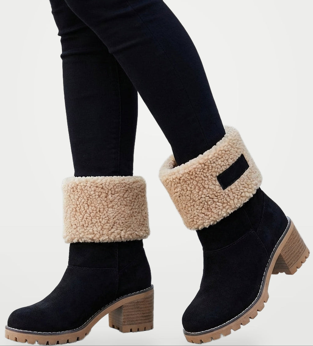 The Athletics Society | Women's Suede Sherpa Snow Boots - 1