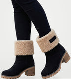 The Athletics Society | Women's Suede Sherpa Snow Boots - 1