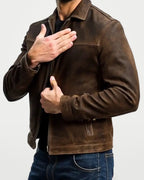 The Athletics Society | Men's Slim Suede Trucker Jacket - 2