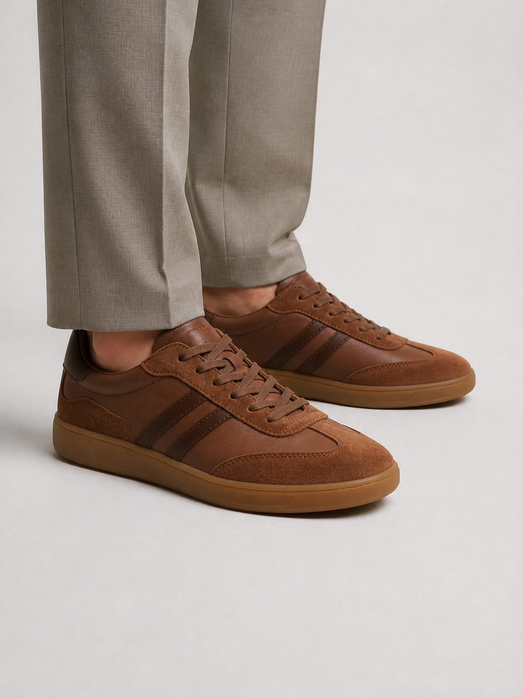 The Athletics Society | Men's White Retro Lace Up Sneakers