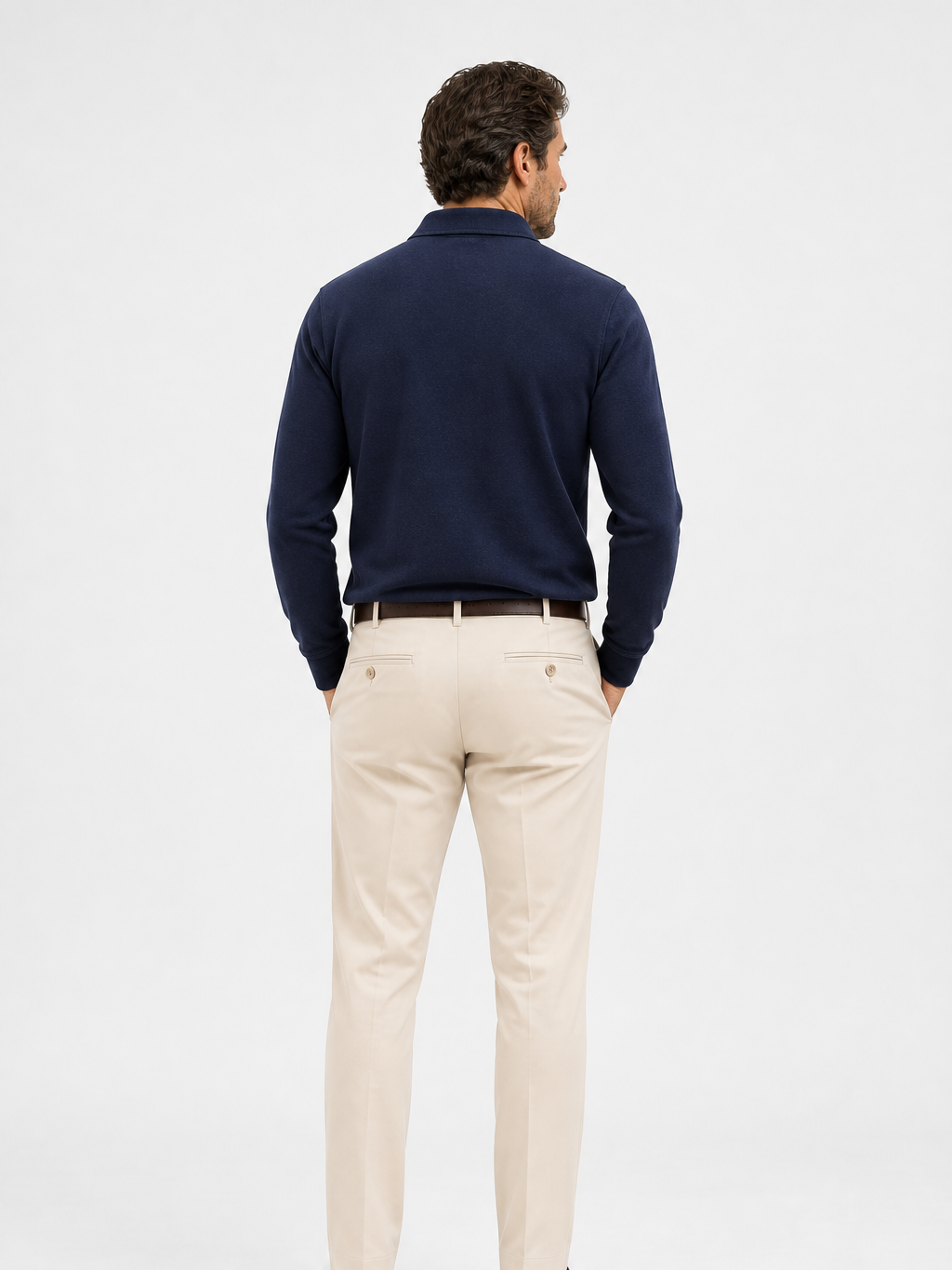 The Athletics Society | Men's Navy Long Sleeve Polo Sweater