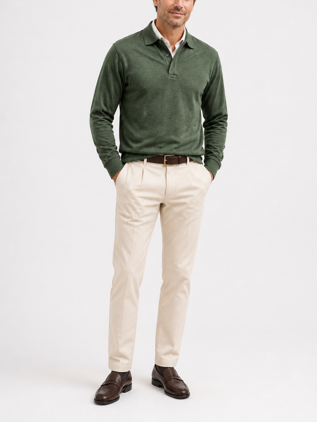 The Athletics Society | Men's Navy Long Sleeve Polo Sweater