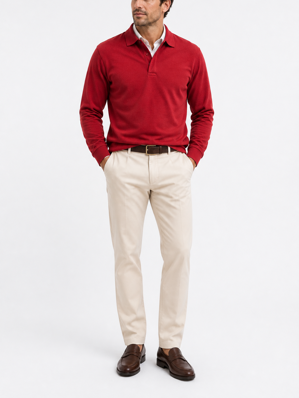 The Athletics Society | Men's Navy Long Sleeve Polo Sweater
