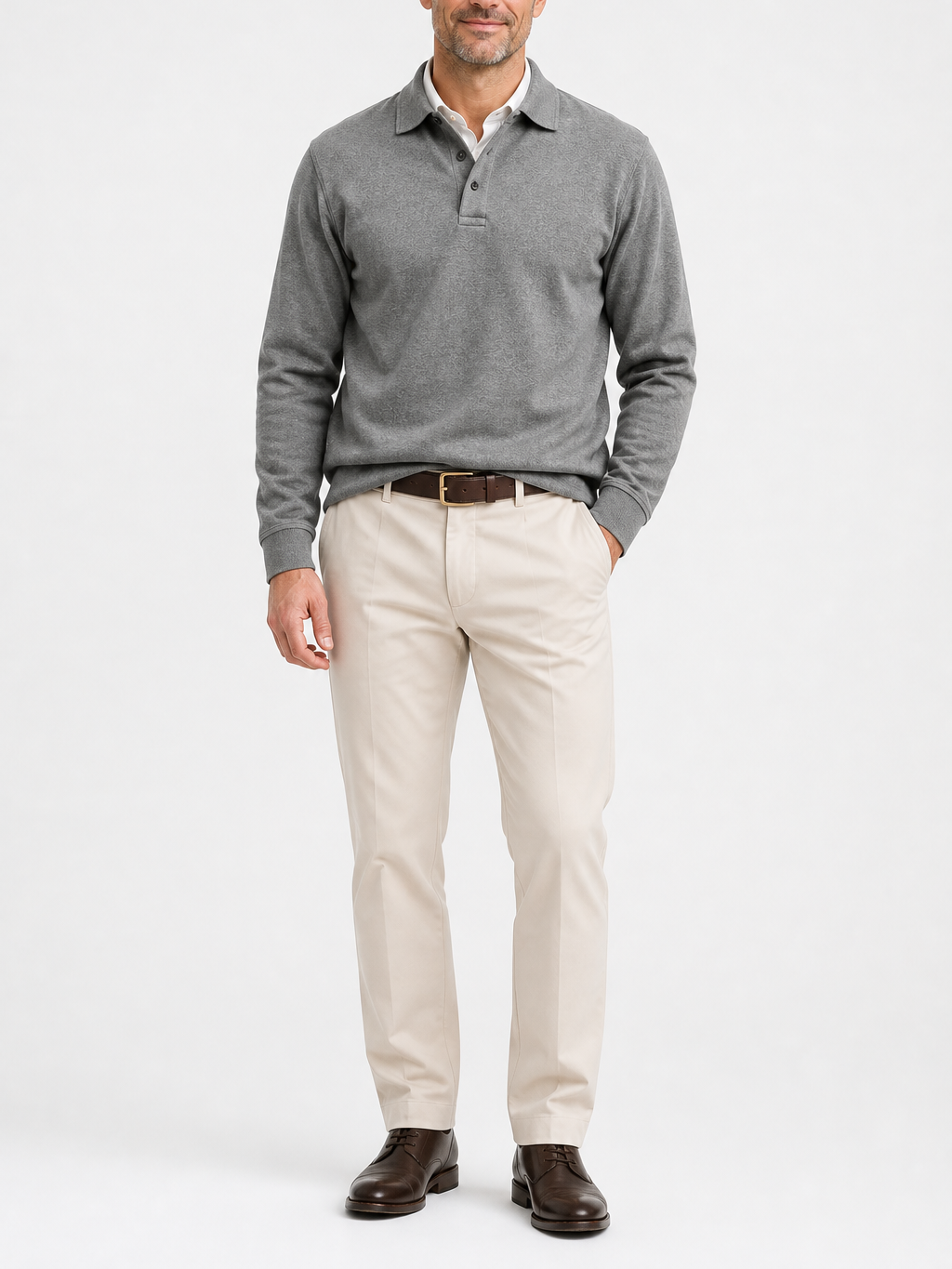 The Athletics Society | Men's Navy Long Sleeve Polo Sweater