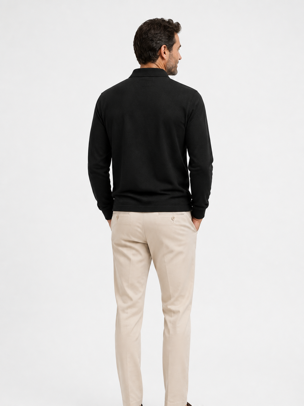 The Athletics Society | Men's Navy Long Sleeve Polo Sweater