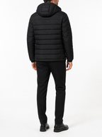 The Athletics Society | Mens Black Lightweight Hooded Quilted Puffer Jacket
