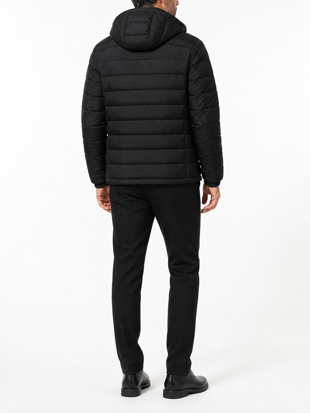 The Athletics Society | Mens Black Lightweight Hooded Quilted Puffer Jacket