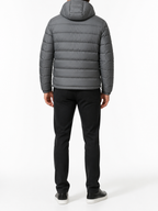 The Athletics Society | Mens Black Lightweight Hooded Quilted Puffer Jacket