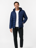 The Athletics Society | Mens Black Lightweight Hooded Quilted Puffer Jacket