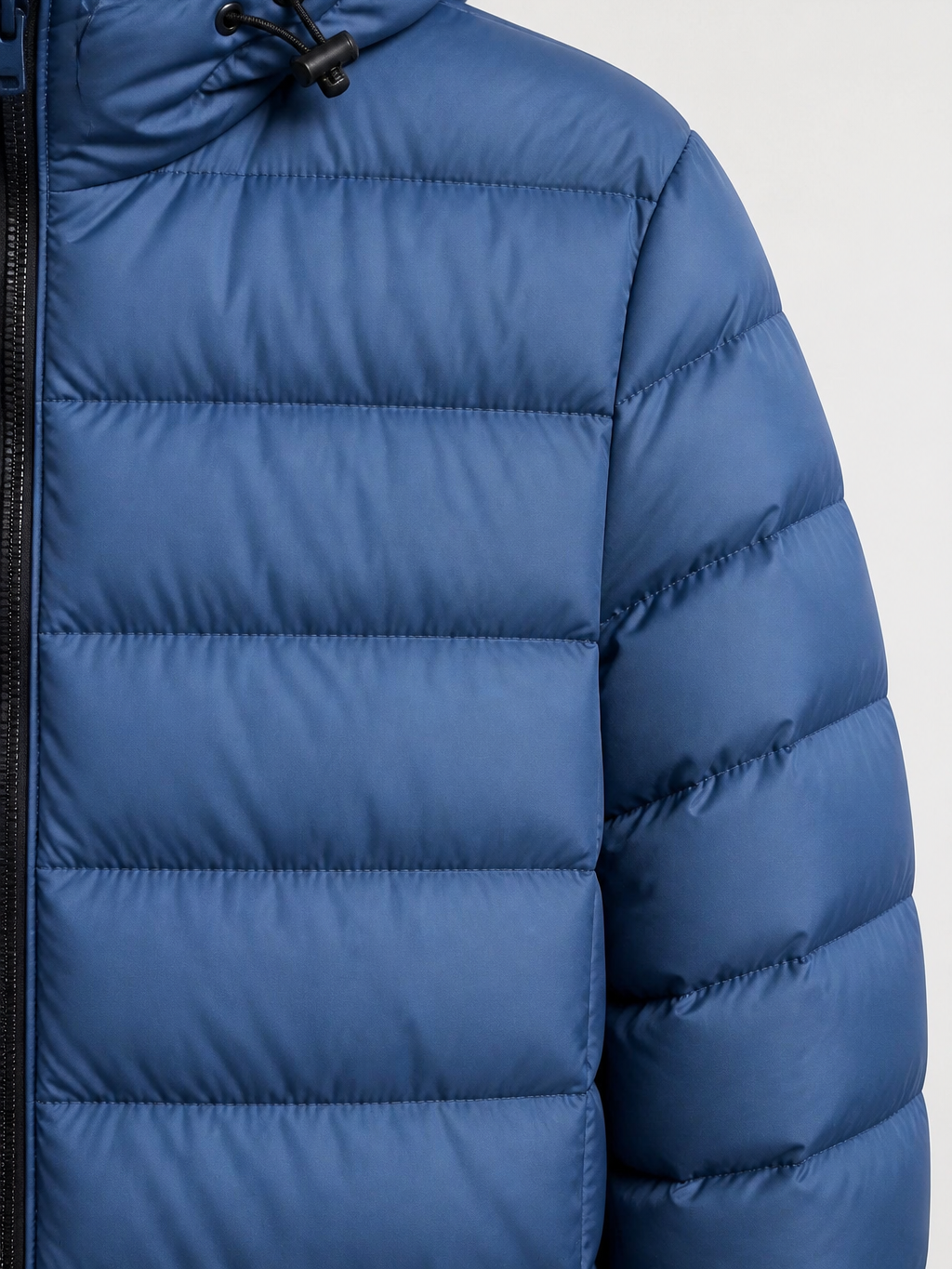 The Athletics Society | Mens Black Lightweight Hooded Quilted Puffer Jacket