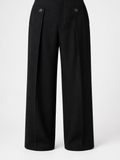 The Athletics Society | Mens Black Wide Leg Pleated Pants